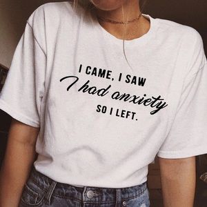 Cute dainty funny anxiety womens tee- NEW made to order- short sleeve